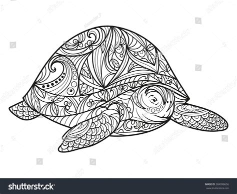 Zen Turtle Turtles Adult Coloring Pages