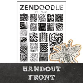 Zendoodle Pattern Examples Printable Worksheet Visual Art Drawing Exercise