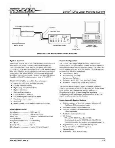 Zenith 10FQ Laser Marking System - Telesis Technologies, Inc.