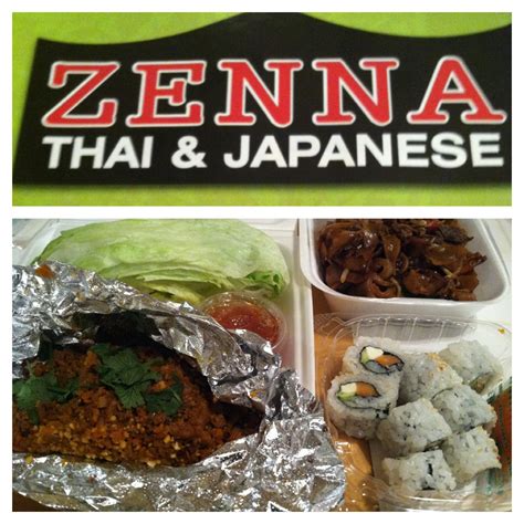 Zenna thai. Zenna Roll $ 11.50 Tuna, white tuna, salmon, cream cheese, asparagus, avocado wrapped with seaweed and cucumber sheet. Yellowtail Roll $ 7 .25 