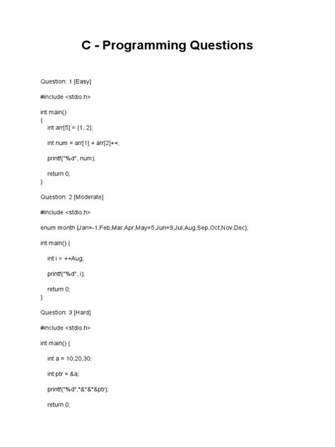 Zenq C Programming Questions