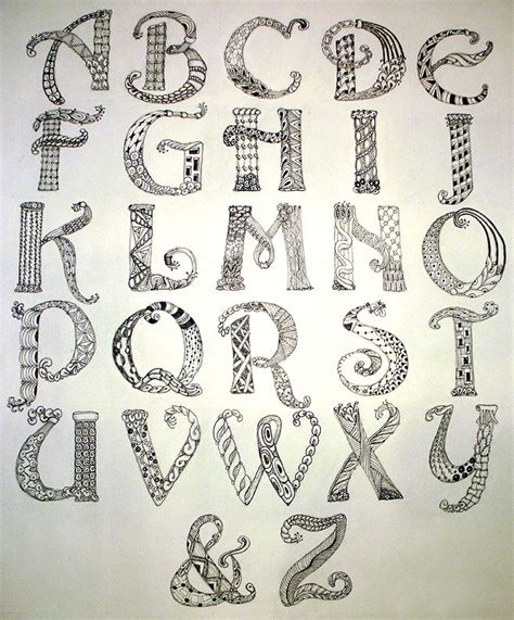 Zentangle A, B, C, C, D, E, F, G