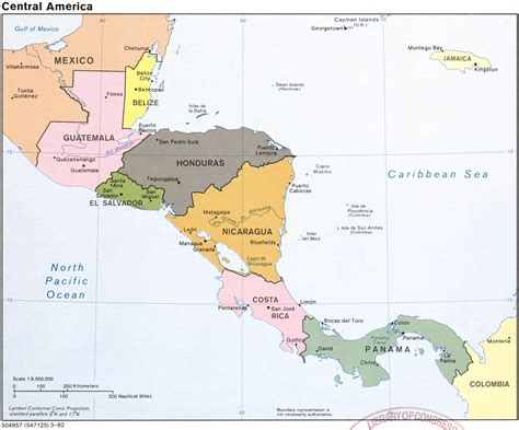 Zentralamerika mexiko karibik (central america map, 1:5 000 000 scale). - Les techniques de l'accueil dans le monde des affaires.
