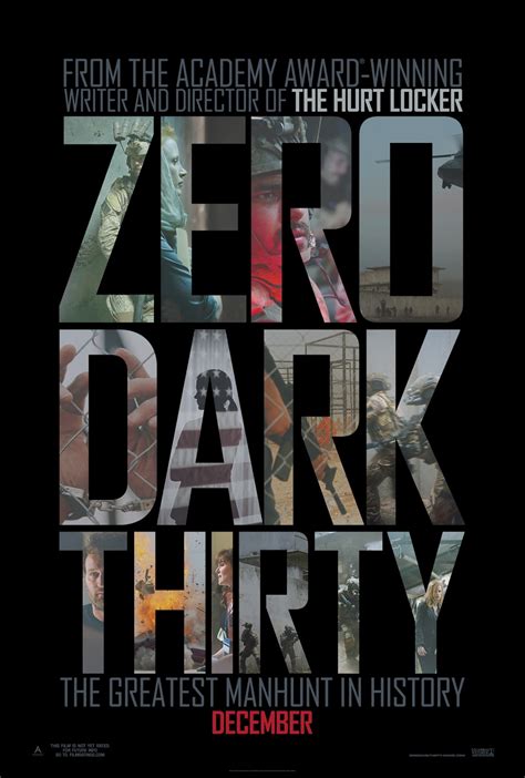 Jan 12, 2013 ... Zero Dark Thirty (Kathryn Bigelow, 2012) For me, the best part of Zero Dark Thirty, back when I saw it in New York, in December, ...