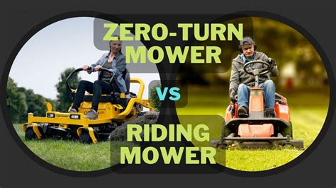 Zero turn vs riding mower. The zero-turn mower has almost zero turning radius that is suitable for a lawn that has many obstacles such as trees, rocks, raised beds, flower plants and other things. It’s faster than a regular riding mower. It can move up to a speed of 10mph when cutting grass. Zero-turn is suitable for cutting large fields of grass due to its speed. 