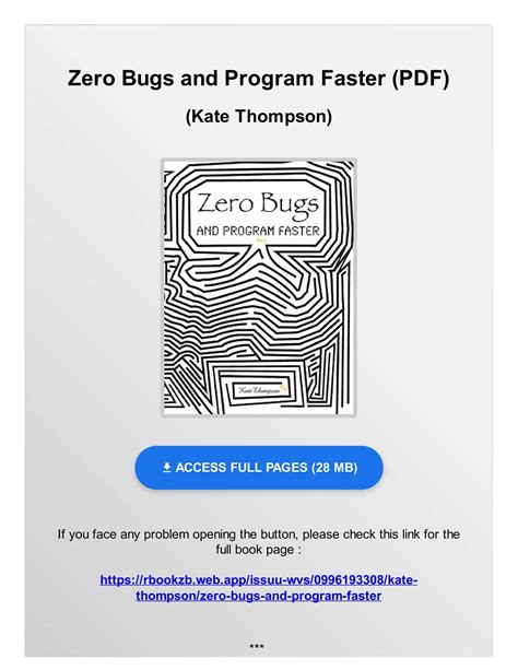 Read Zero Bugs And Program Faster By Kate Thompson