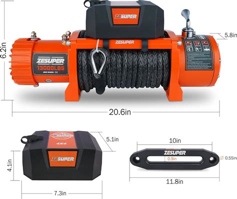 ZESUPER 13000 lb Load Capacity Electric Winch 12V Waterproo