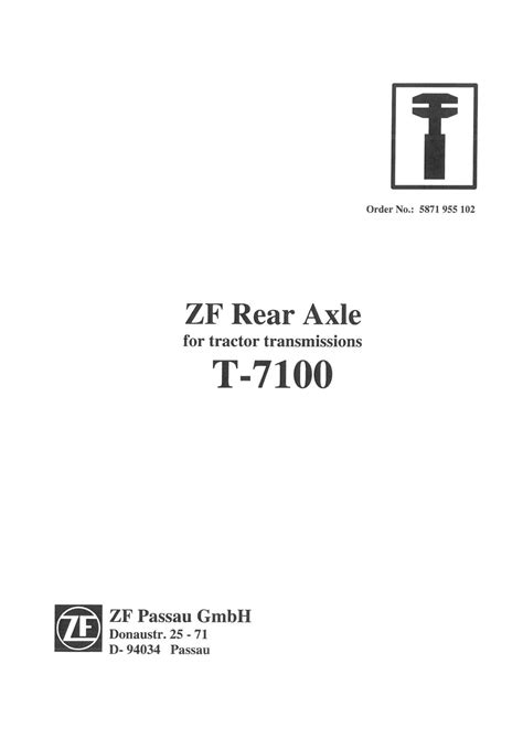 Zf rear axle tractor transmissions t 7100 service repair workshop manual download. - John deere 170 lawn tractor repair manual.