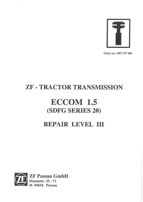 Zf tractor transmission eccom 1 5 service repair workshop manual download. - 2013 assignment questions study guide afl 1502.