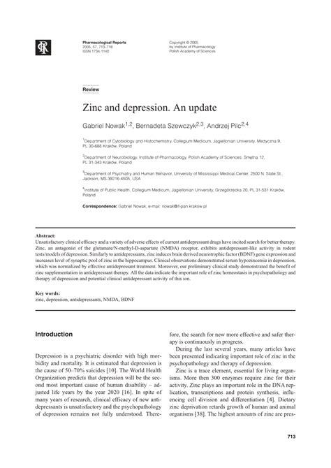 Zinc: the new antidepressant? - PubMed