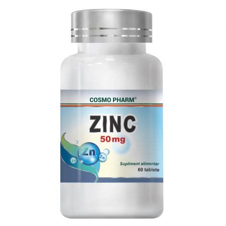 Zinc 50 mg, 60 tablete, Cosmopharm : Farmacia Tei online