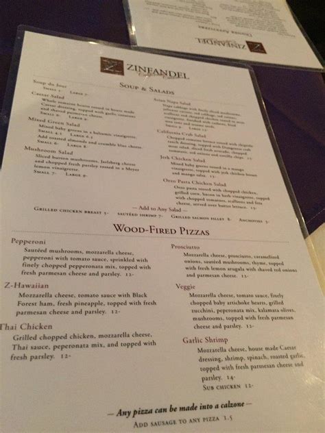 Zinfandel California Cuisine in Gold River - Restaurant menu …