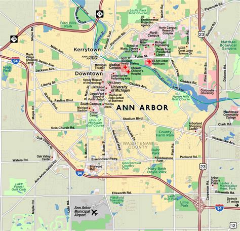 Zip Code Map Ann Arbor Tourist Map Of English