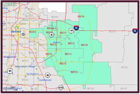 Zip Code Map Aurora Co US States Map