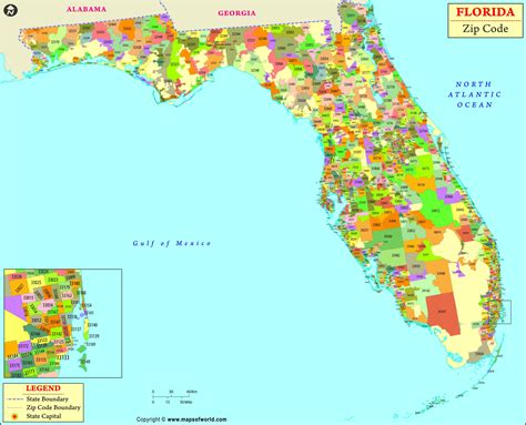 Zip Code Map For Florida US States Map