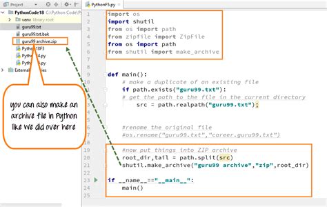 Zip python example.  Although the text file is made into a zip file, It doesn't seem to be ...