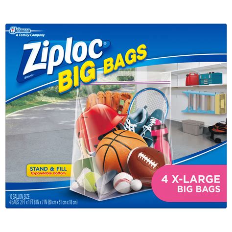 Ziploc Big Bags Large Storage Bags, 5-pk. 3.3 (22) 3.3 out of 5 stars. 22 reviews. $14.99. 1; 2; 3; Product Details. Features. Resources. Ziploc Big Bags are great to ... 