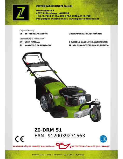 Zipper User Manual Mowers