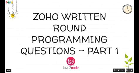 Zoho Programming Questions With Answers QEUST