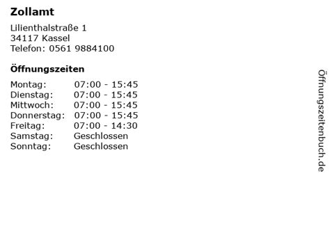 Zollämter in Kassel - Öffnungszeiten - Ortsdienst.de