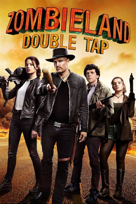 Zombieland duble tap. Zombieland: Double Tap. 1 - 2 zombies before the movie starts - Beaten to death by Columbia. 2 - "Homer" Zombie - Decapitated W/ sword. 3 - Body on ground and another dude - Killed by "Hawkings" Zombie. 4 -random dude - killed by "Ninja" Zombie. 5 - 21 Zombies - killed in slow motion. 6 - Mall zombie - shot. 