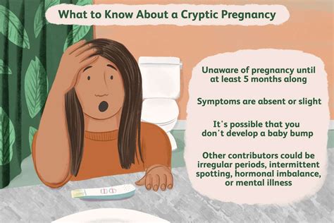 This is the core aspect of cryptic pregnancy. Typically, women realize they’re pregnant based on bodily cues like nausea, missed periods (amenorrhea), and a growing abdomen. In cryptic pregnancies, these signs are either absent or very subtle. If these cues are not evident, a woman might not suspect she’s pregnant.