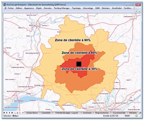 Zone de chalandise à Herblay (95), isocarto.fr