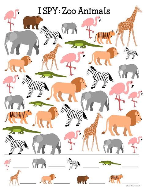 Zoo Animals Printable