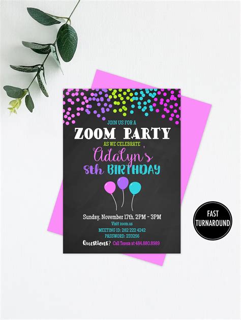 Zoom Birthday Invitation Templates