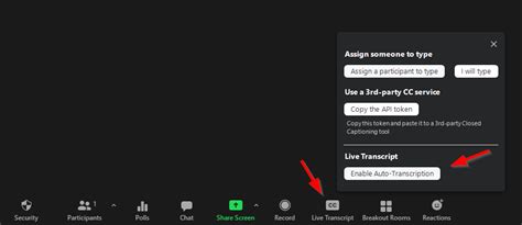 Zoom live transcription.  To use this new feature, you must update your Zoom client software.  T...