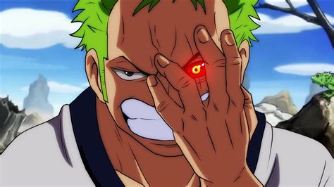 Luffy : Zoro lost his eye ? Zoro : Well you never asked. Usopp : You had a scar and everything and kept it closed at all times ! Luffy : What does it do ? Zoro : Improves my field of view by 100%. Luffy : Cooooooool. Or he just doesnt open it because he actually lost it to improve his observation Haki quicker while training with Mihawk.. 