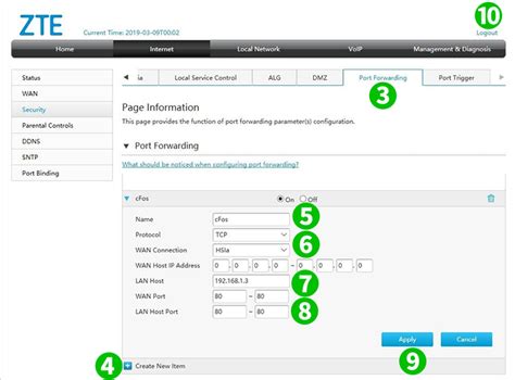 Zte port forwarding not working.  I am setting up server for own applications a...