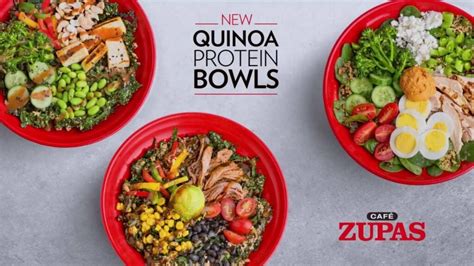 Calorie and Nutrition information for popular products from Cafe Zupas: Popular Items: Chili, Rolls, Salads, Sandwiches, Soups, more... Cafe Zupas Chili: Southwest Potato and Green Chili. Per 1/2 bowl - Calories: 280kcal | Fat: 25.00g | Carbs: 15.00g | Protein: 3.00g. Chicken Enchilada Chili.