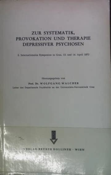 Zur systematik, provokation und therapie depressiver psychosen. - Guida tascabile alla valutazione critica dei crombie.