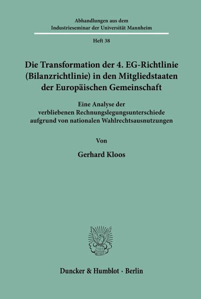 Zur transformation der vierten eg richtlinie in das englische und deutsche bilanzrecht. - Intermediate accounting solution manual ch 14.