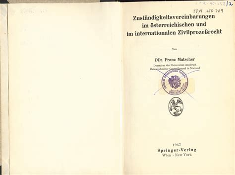 Zuständigkeitsvereinbarungen im österreichischen und im internationalen zivilprozessrecht. - Historia y antología de la literatura infantil iberoamericana.
