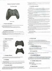 Zwini Switch Pro Controller TSW05 instruction manual booklet