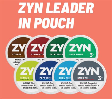 Zyn is a brand of nicotine pouches. Zyn pouches are designed to be placed between the gum and upper lip and are available in several variants with different nicotine strengths and flavors. The brand is operated by Swedish Match, a subsidiary of Philip Morris International since 2022.. 