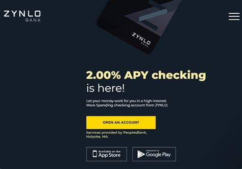 Zynlo bank. 4 days ago · Zynlo is an FDIC-insured online-only bank that provides services through PeoplesBank. Pros & Cons. Pros Competitive APY Low minimum opening deposit Matches some savings when paired with a checking ... 