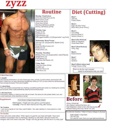 Zyzz Diet and Workout Routine