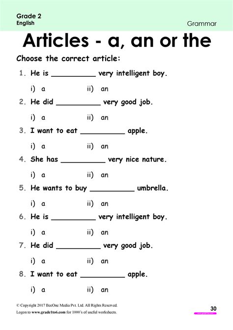 A An Worksheet   English Grammar Articles A An The Exercise Worksheets - A An Worksheet