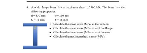 A Beam Has A Maximum Strength Of 3000 Psi