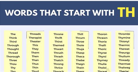 A Big List Of 635 Words That Start 6 Letter Words Starting With Th - 6 Letter Words Starting With Th
