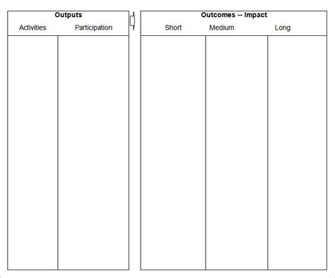 a blank table with four different types of text and numbers on the top