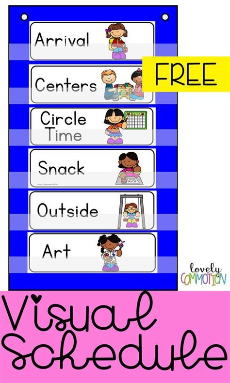 a blue and white sign with the words visual schedule on it, in front of