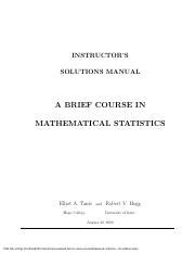 a brief course in mathematical statistics solution