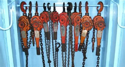 A Chain Fall Locks Its Elevated Load In Place Using