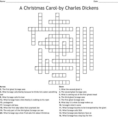 A Christmas Carol Character Crossword Clue Characters In A Christmas Carol - Characters In A Christmas Carol