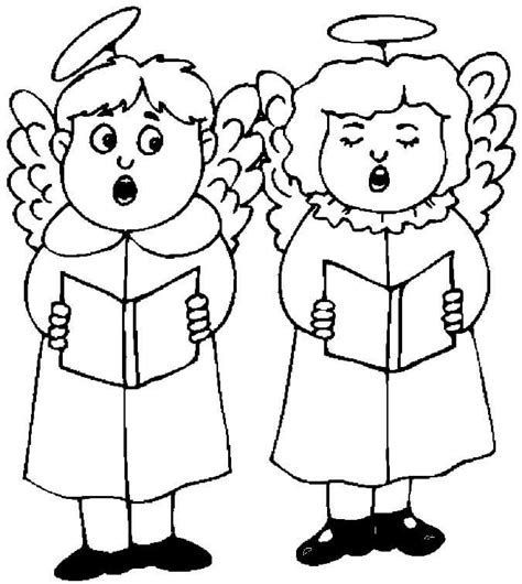A Christmas Carol Coloring Pages   Angels Singing Christmas Carols Coloring Pages Free Printable - A Christmas Carol Coloring Pages