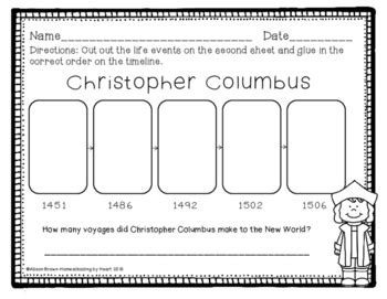 a christopher columbus timeline activity